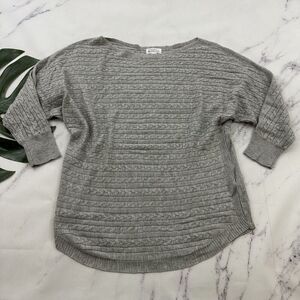 Market Spruce Cashmere Silk Blend Cable Knit Pullover Sweater Size XS Gray